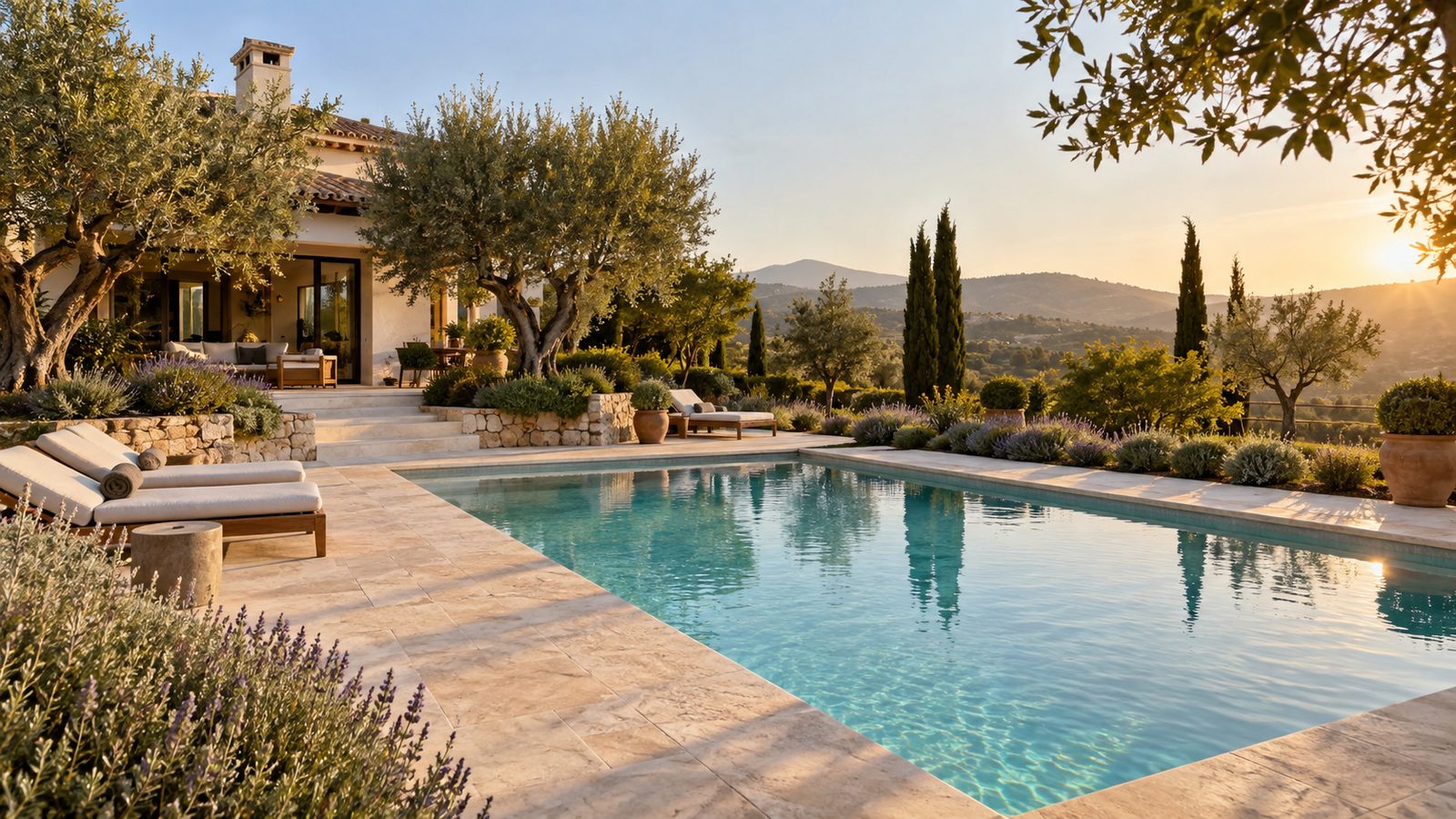 Piscina de obra en un chalet de Madrid, referencia de precio de construcción